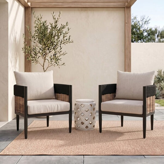 Settimo Taupe Outdoor Accent Chair - Set of 2