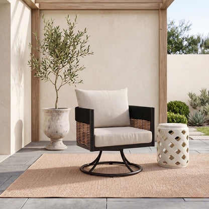 Zevio Swivel Outdoor Accent Chair