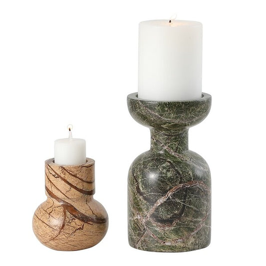 Sannita Marble Candle Holder - Set of 2