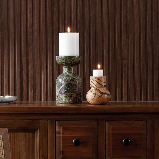 Grotte Marble Candle Holder - Set of 2