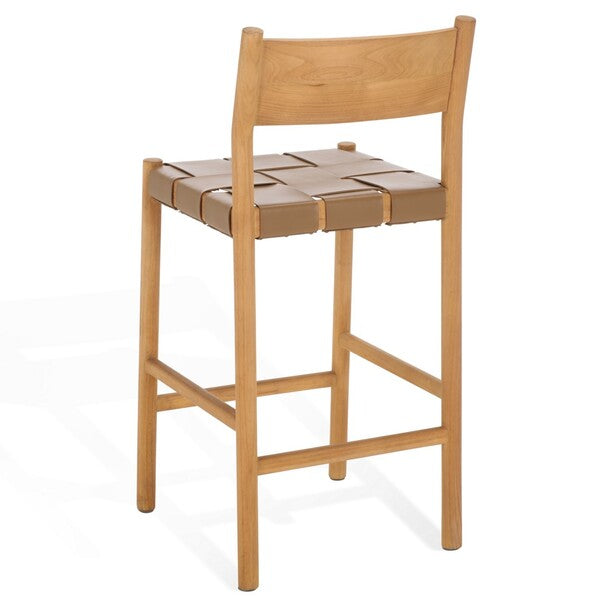 Buronzo Woven Leather Counter Stool