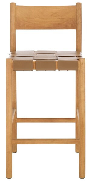 Buronzo Woven Leather Counter Stool