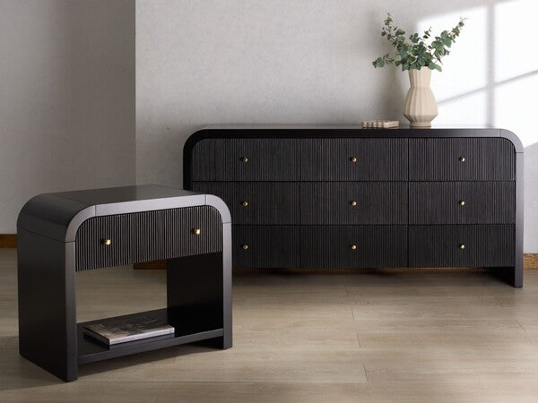 Catania 30 in. Nightstand - Black