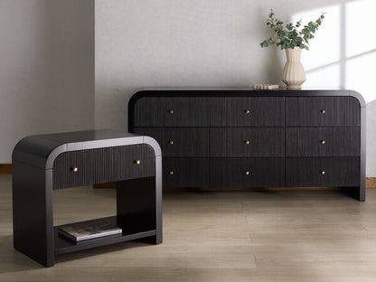 Catania 30 in. Nightstand - Black