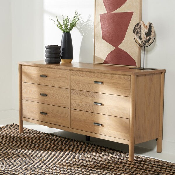 Bordonaro 66 in. Oak Veneer Dresser - Natural