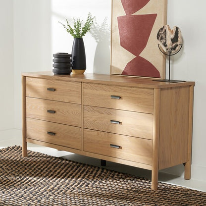 Bordonaro 66 in. Oak Veneer Dresser - Natural