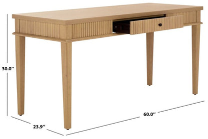 Spoleto 60 in. Rubber Wood Desk - Oak