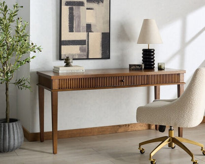Spoleto 60 in. Rubber Wood Desk - Medium Oak
