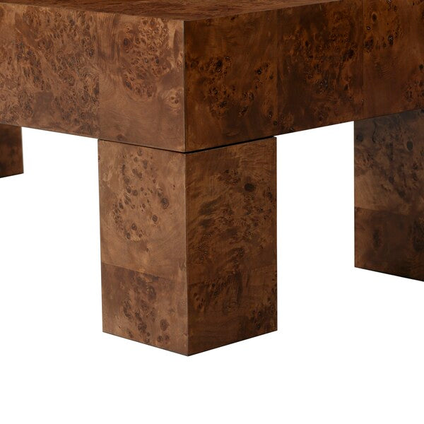 Valera 55 in. Burl Wood Coffee Table