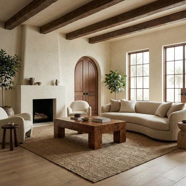 Valera 55 in. Burl Wood Coffee Table