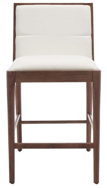 Soriano Linen and Wood Counter Stool - Set of 2