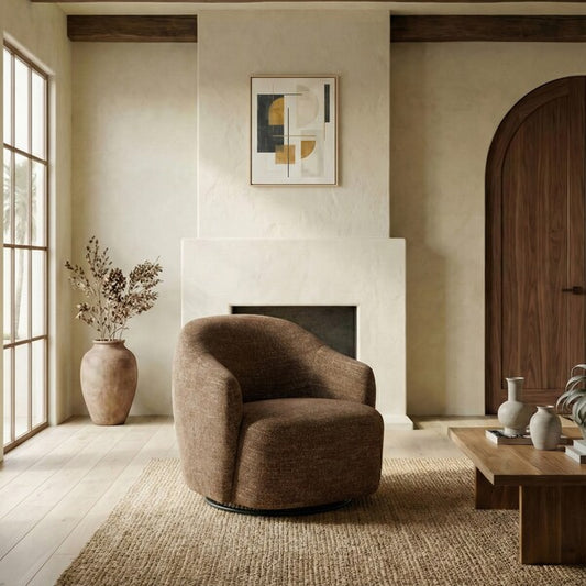 Bagno Chenille Accent Chair - Dark Brown