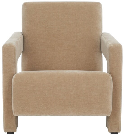 Bonea Velvet Accent Chair - Light Brown