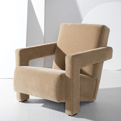 Bonea Velvet Accent Chair - Light Brown