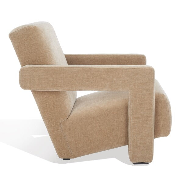 Bonea Velvet Accent Chair - Light Brown