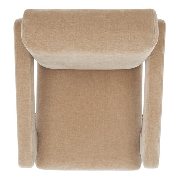 Bonea Velvet Accent Chair - Light Brown