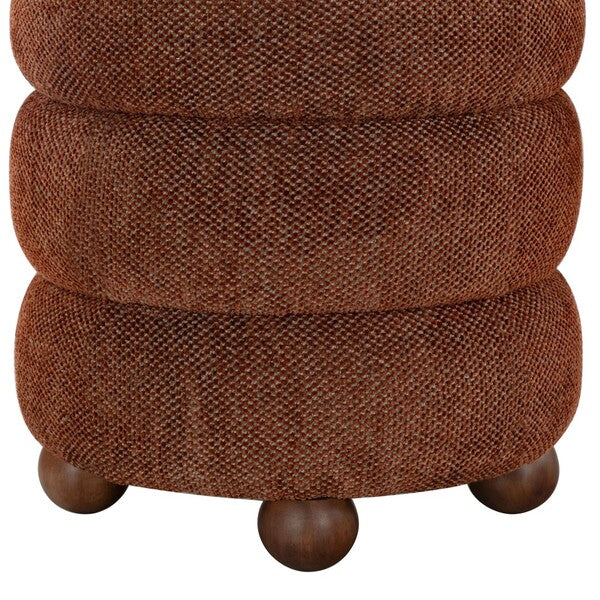 Peretola Round Channel Tufted Ottoman
