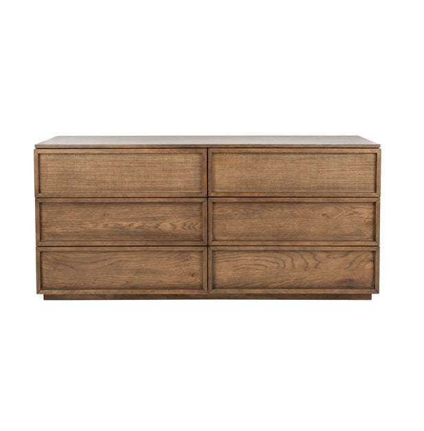 Cella 63 in. Rustic Oak Veneer Dresser - Natural