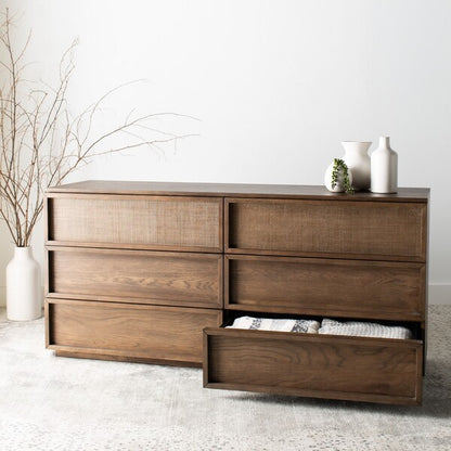 Cella 63 in. Rustic Oak Veneer Dresser - Natural