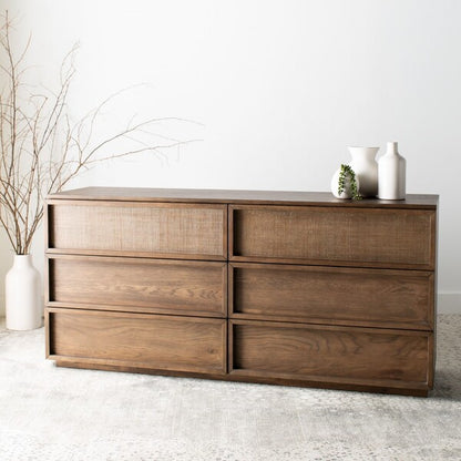 Cella 63 in. Rustic Oak Veneer Dresser - Natural