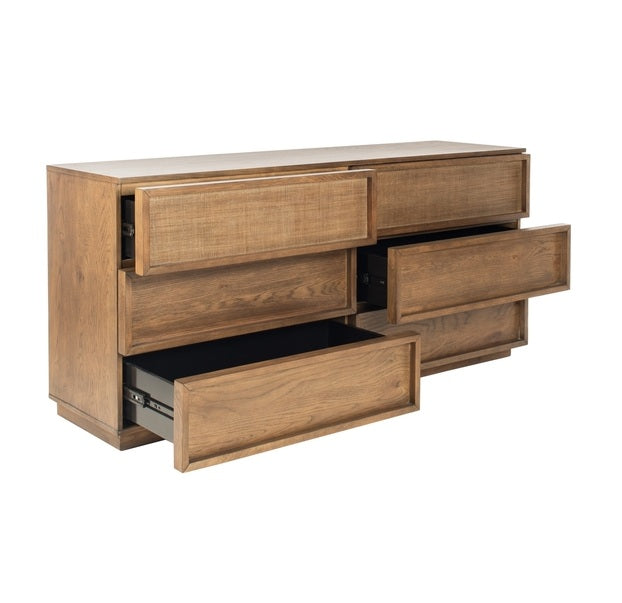 Cella 63 in. Rustic Oak Veneer Dresser - Natural