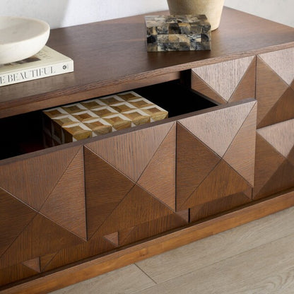 Tiglio 63 in. Oak Veneer Media Stand - Walnut