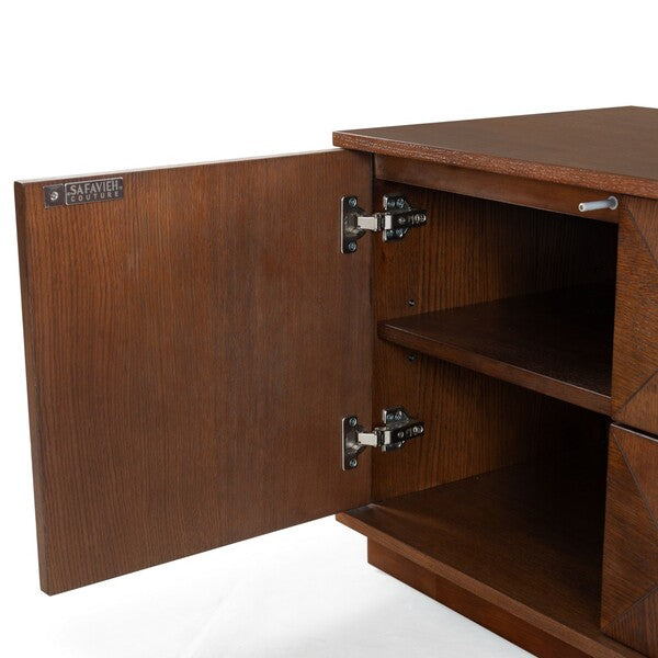 Tiglio 63 in. Oak Veneer Media Stand - Walnut