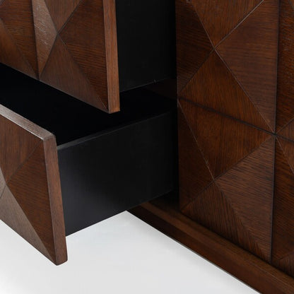 Tiglio 63 in. Oak Veneer Media Stand - Walnut