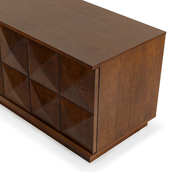 Tiglio 63 in. Oak Veneer Media Stand - Walnut