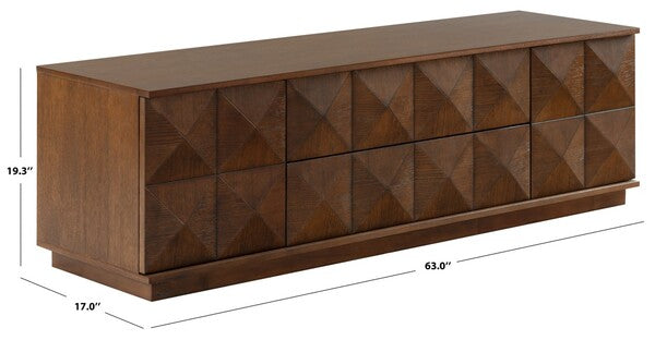 Tiglio 63 in. Oak Veneer Media Stand - Walnut
