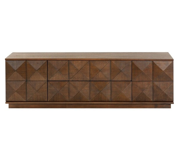 Tiglio 63 in. Oak Veneer Media Stand - Walnut