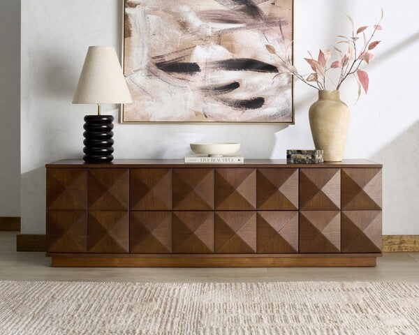 Tiglio 63 in. Oak Veneer Media Stand - Walnut
