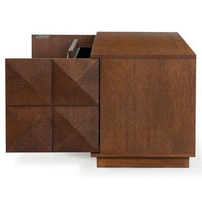 Tiglio 63 in. Oak Veneer Media Stand - Walnut