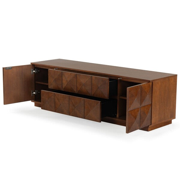 Tiglio 63 in. Oak Veneer Media Stand - Walnut