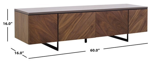 Lamis 60 in. Walnut Chevron TV Stand