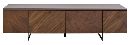 Lamis 60 in. Walnut Chevron TV Stand