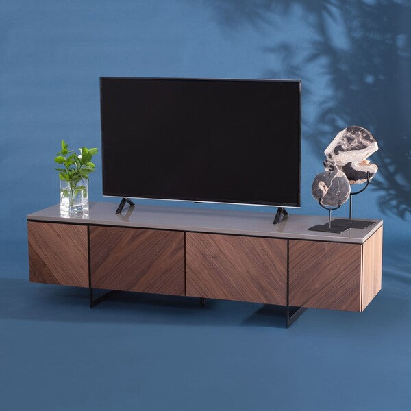 Lamis 60 in. Walnut Chevron TV Stand