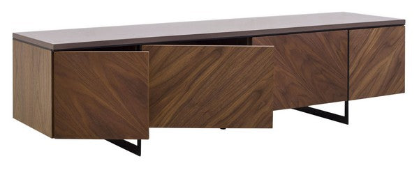 Lamis 60 in. Walnut Chevron TV Stand