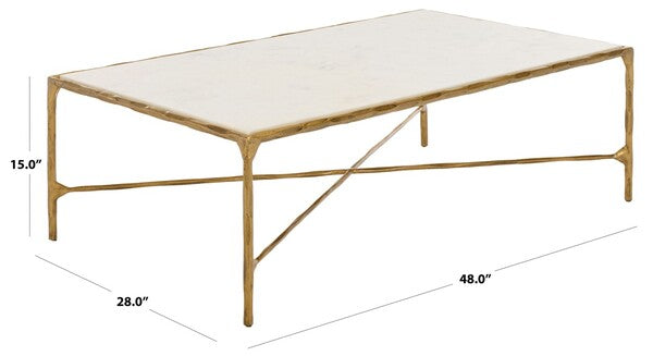 Torinese 48 in. Marble Top Coffee Table