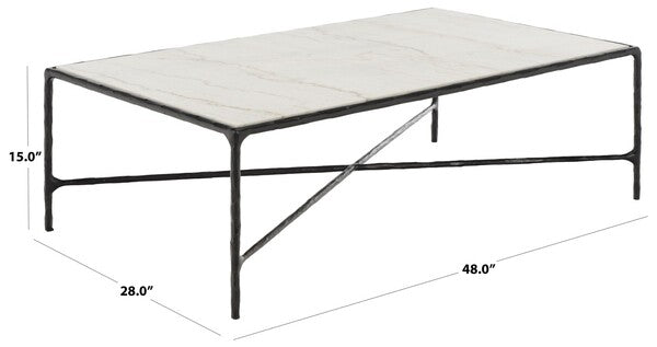 Torinese 48 in. Marble Top Coffee Table - Black