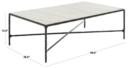 Torinese 48 in. Marble Top Coffee Table - Black