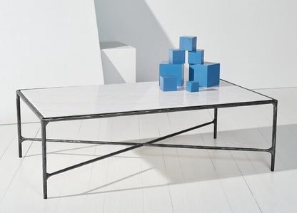 Torinese 48 in. Marble Top Coffee Table - Black