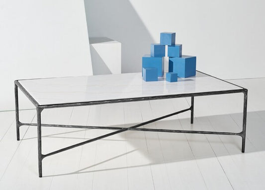 Torinese 48 in. Marble Top Coffee Table - Black