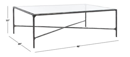 Torinese 48 in. Glass Top Coffee Table - Black