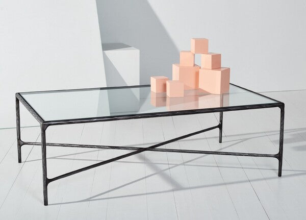 Torinese 48 in. Glass Top Coffee Table - Black