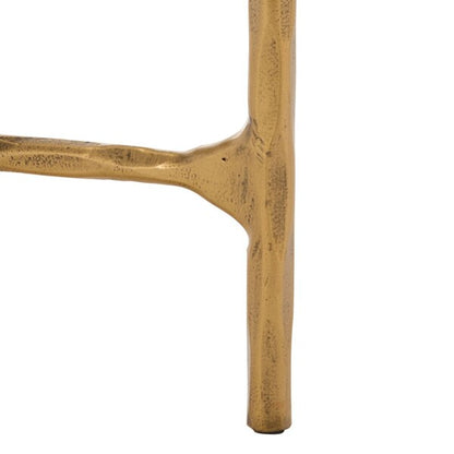 Torinese 36 in. Round Glass Top Coffee Table - Brass