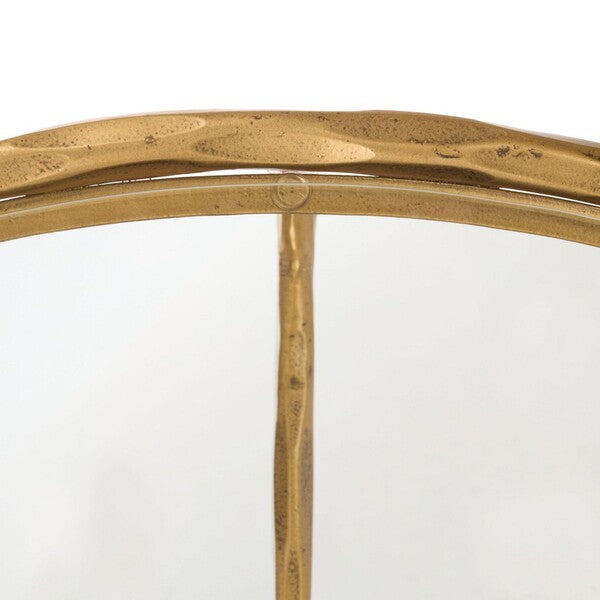 Torinese 36 in. Round Glass Top Coffee Table - Brass
