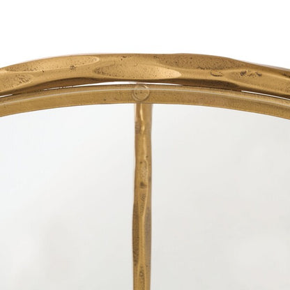 Torinese 36 in. Round Glass Top Coffee Table - Brass