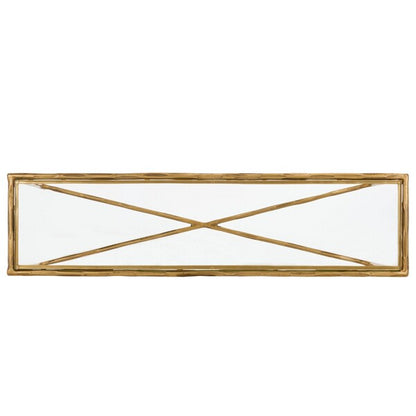 Torinese 48 in. Glass Top Console Table - Brass