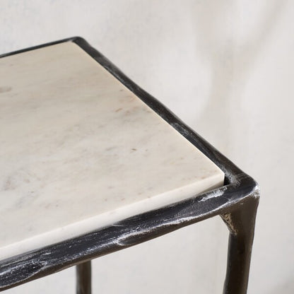 Torinese 48 in. Marble Top Console Table - Black